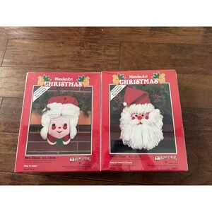 Vintage WonderArt Christmas Santa Mrs Claus Craft Kits Aunt Lydia  K131 K136